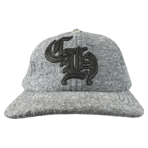 Chrome Hearts CH Leather Patch Wool Baseball Hat Grey Black
