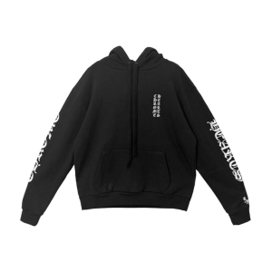 Chrome Hearts 1988 Vertical Silver Logo Hoodie Black