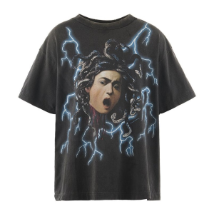 Saint Mxxxxxx Medusa & Thunderstorm Black T-shirt