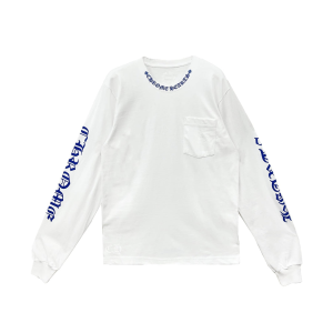 Chrome Hearts Blue Neck Logo Long Sleeve T-Shirt Tee