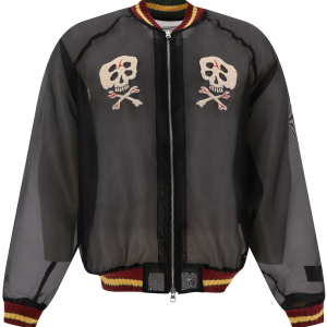 Kapital sheer skull-embroidered bomber jacket
