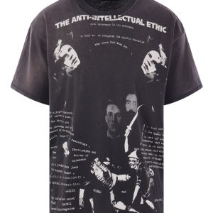 Enfants Riches Deprimes Anti-Intellectual Ethic Distressed Printed Cotton-Jersey T-Shirt