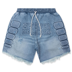 Satoshi Nakamoto Denim Moto Short - Blue Denim