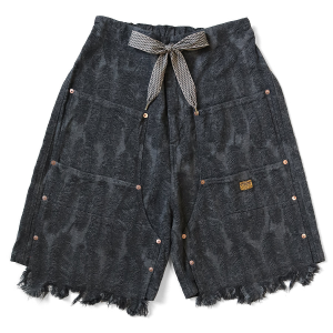 Kapital 12oz MAGPIE Denim W-Knee Easy Short Pants Black