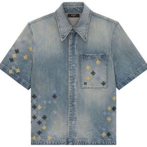 Amiri MA Quad Embroidered Shirt 'Antique Indigo'
