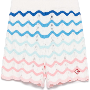 Casablanca Gradient Wave Cotton Crochet Shorts