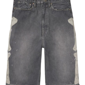 Kapital 'Bone' Black Denim Shorts