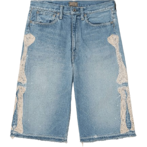 Kapital 'Bone' Blue Denim Shorts
