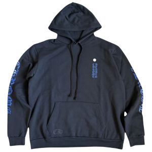 Chrome Hearts vertical-logo hoodie Black/Blue
