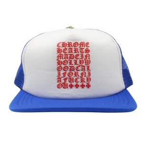 Chrome Hearts Eyechart Trucker Hat Blue/White/Red
