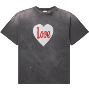 Saint Mxxxxxx Heart Love Short Sleeve Tee Black