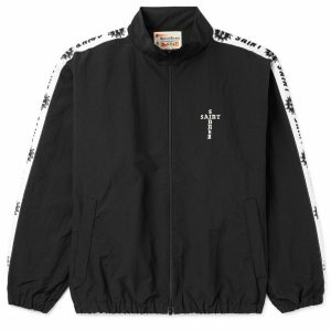 SAINT Mxxxxxx logo-strap jacket - Black
