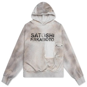 SATOSHI NAKAMOTO CARGO HOODIE ~ DIRTY WHITE