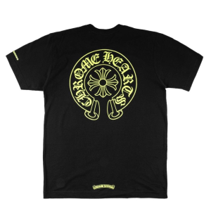 Chrome Hearts Horseshoe Logo Pocket Short Sleeve Tee Shirt Black Neon Green
