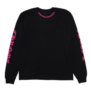 Chrome Hearts Long Sleeve Pocket Crew Hot Pink/Black